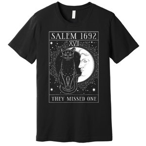 Salem Witch 1692 They Missed One Halloween Witch Costume Black Cat Premium T-Shirt