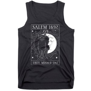 Salem Witch 1692 They Missed One Halloween Witch Costume Black Cat Tank Top