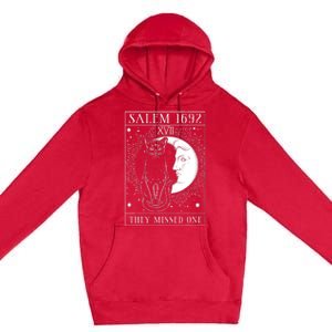 Salem Witch 1692 They Missed One Halloween Witch Costume Black Cat Premium Pullover Hoodie