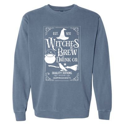 Salem Witch 1692 Witches Brew Funny Witchy Halloween Great Gift Garment-Dyed Sweatshirt