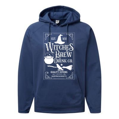 Salem Witch 1692 Witches Brew Funny Witchy Halloween Great Gift Performance Fleece Hoodie