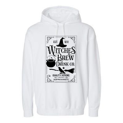 Salem Witch 1692 Witches Brew Funny Witchy Halloween Great Gift Garment-Dyed Fleece Hoodie