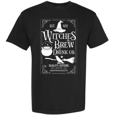 Salem Witch 1692 Witches Brew Drink Funny Witchy Halloween Garment-Dyed Heavyweight T-Shirt
