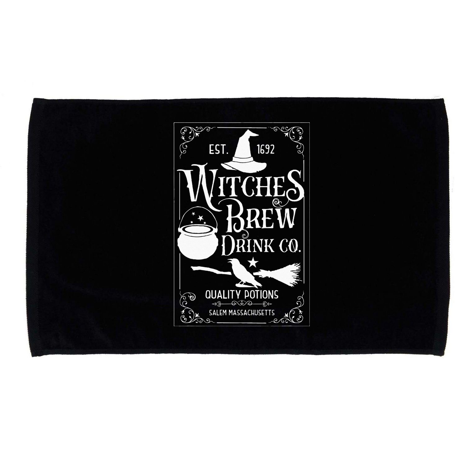 Salem Witch 1692 Witches Brew Drink Funny Witchy Halloween Microfiber Hand Towel