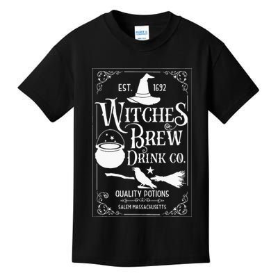 Salem Witch 1692 Witches Brew Drink Funny Witchy Halloween Kids T-Shirt