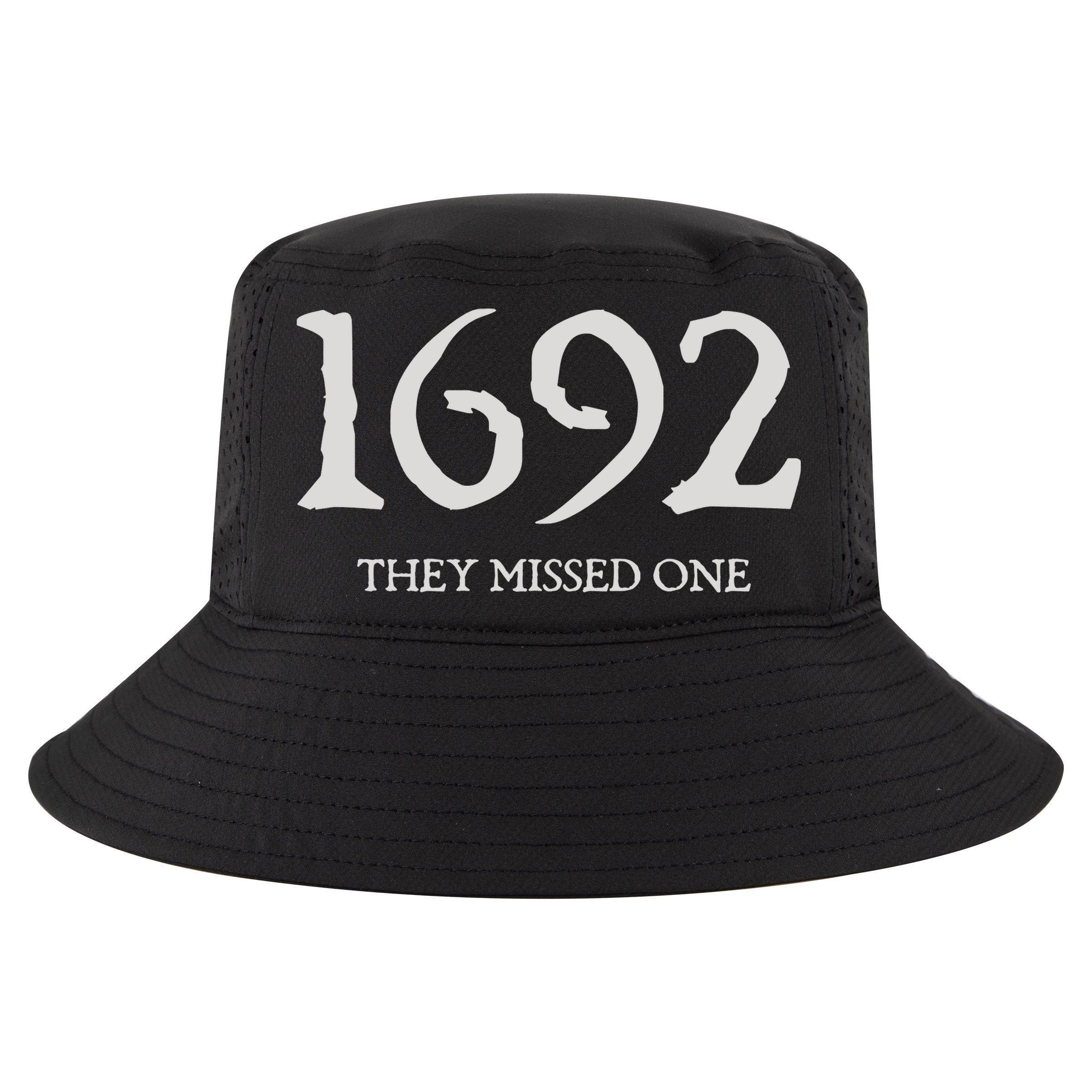 Salem Witch 1692 They Missed One Halloween Massachusetts Witch Trials Season Cool Comfort Performance Bucket Hat