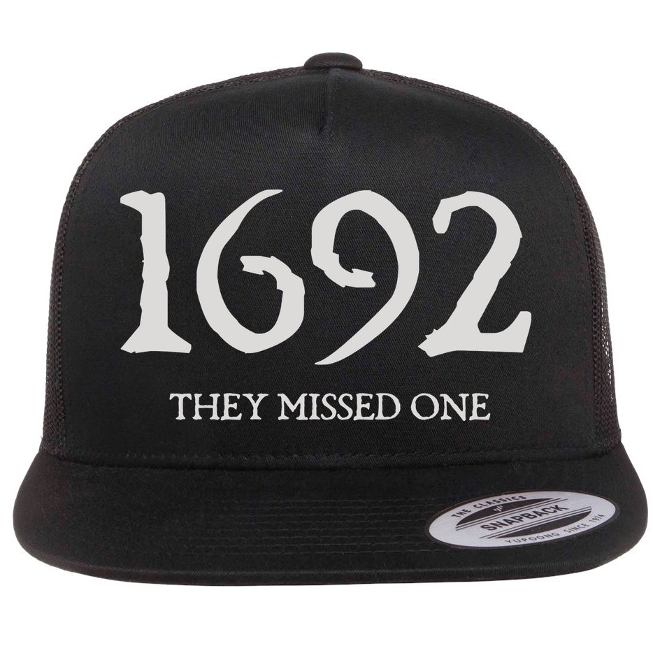 Salem Witch 1692 They Missed One Halloween Massachusetts Witch Trials Season Flat Bill Trucker Hat