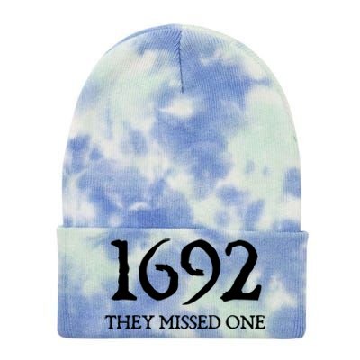 Salem Witch 1692 They Missed One Halloween Massachusetts Witch Trials Season Tie Dye 12in Knit Beanie