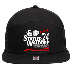 Statler Waldorf 2024 Funny President 7 Panel Mesh Trucker Snapback Hat