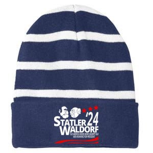 Statler Waldorf 2024 Funny President Striped Beanie with Solid Band