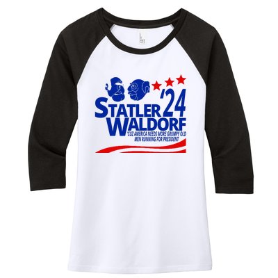 Statler Waldorf 2024 Funny President Women's Tri-Blend 3/4-Sleeve Raglan Shirt