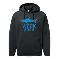 Shark Week 2024 Passion For Shark Lovers Design Performance Fleece Hoodie