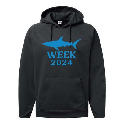 Shark Week 2024 Passion For Shark Lovers Design Performance Fleece Hoodie