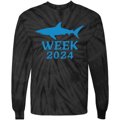 Shark Week 2024 Passion For Shark Lovers Design Tie-Dye Long Sleeve Shirt