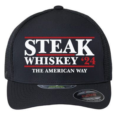 Steak Whiskey 24 The American Way Flexfit Unipanel Trucker Cap