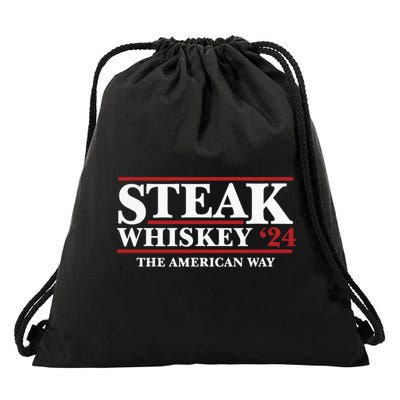 Steak Whiskey 24 The American Way Drawstring Bag