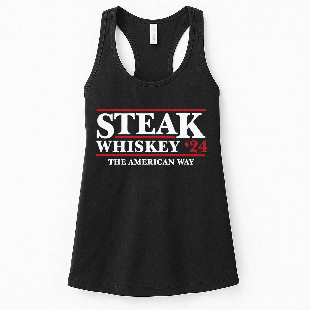 Steak Whiskey 24 The American Way Womens Tank Top