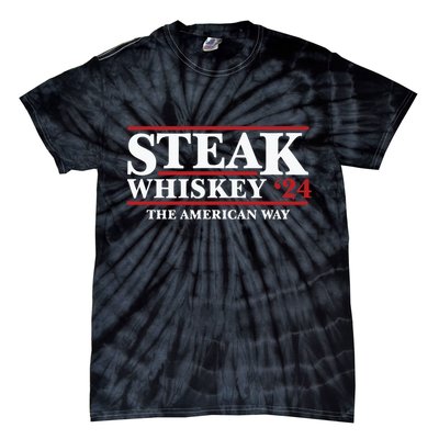 Steak Whiskey 24 The American Way Tie-Dye T-Shirt