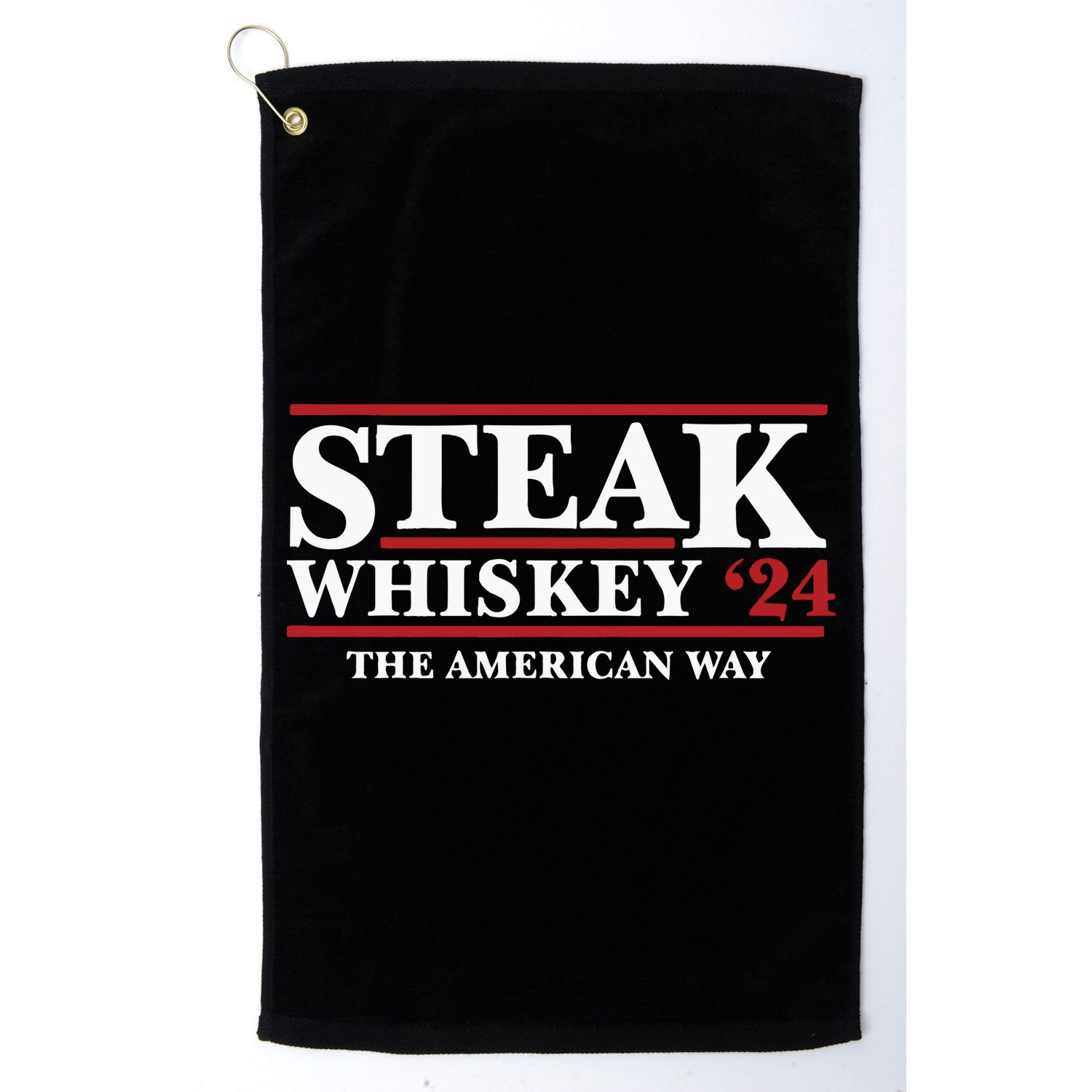 Steak Whiskey 24 The American Way Golf Towel