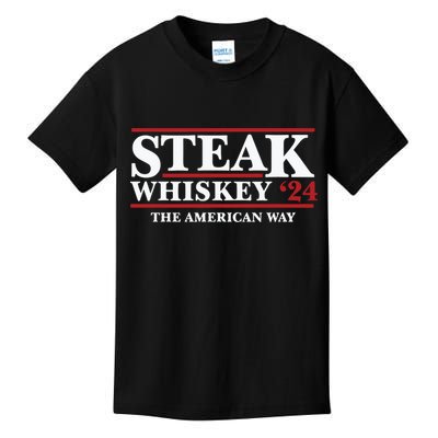 Steak Whiskey 24 The American Way Kids T-Shirt