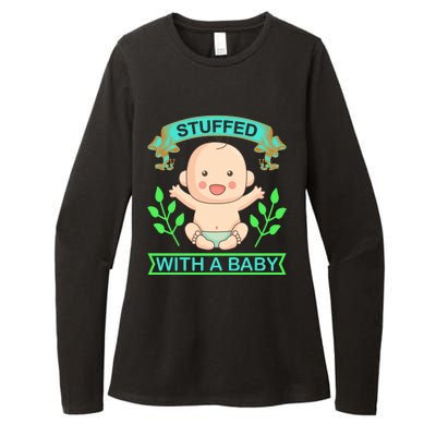 Stuffed With A Baby Womens CVC Long Sleeve Shirt