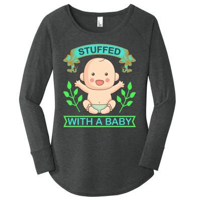 Stuffed With A Baby Women's Perfect Tri Tunic Long Sleeve Shirt