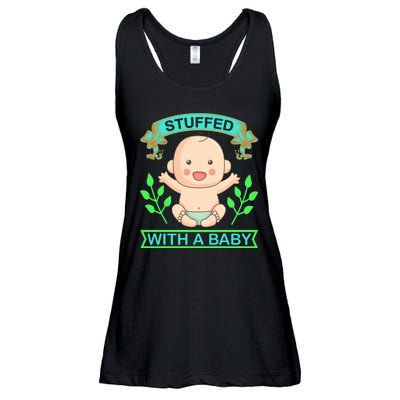 Stuffed With A Baby Ladies Essential Flowy Tank