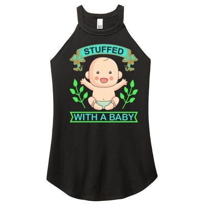 Stuffed With A Baby Women's Perfect Tri Rocker Tank