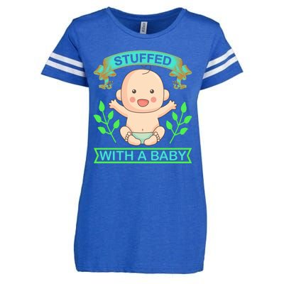 Stuffed With A Baby Enza Ladies Jersey Football T-Shirt