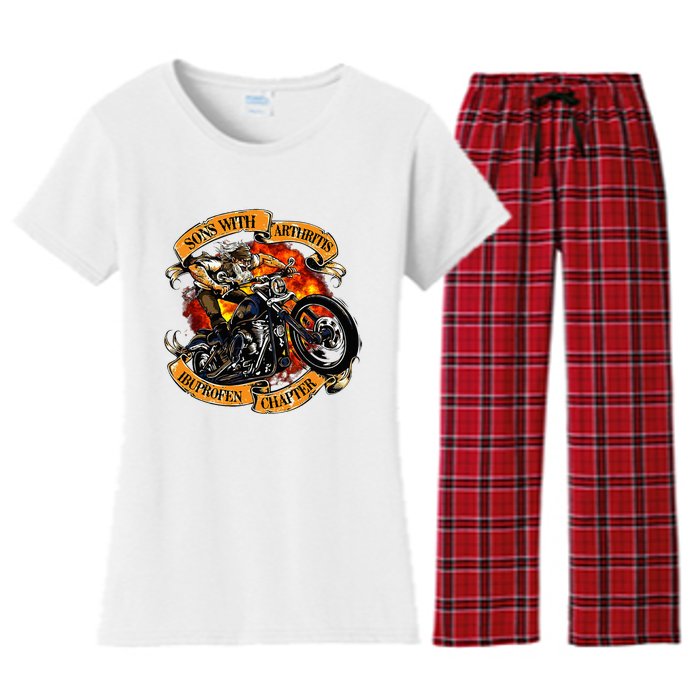 Sons With Arthritis Ibuprofen Chapter Motorcycle Women's Flannel Pajama Set