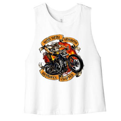 Sons With Arthritis Ibuprofen Chapter Motorcycle Women's Racerback Cropped Tank