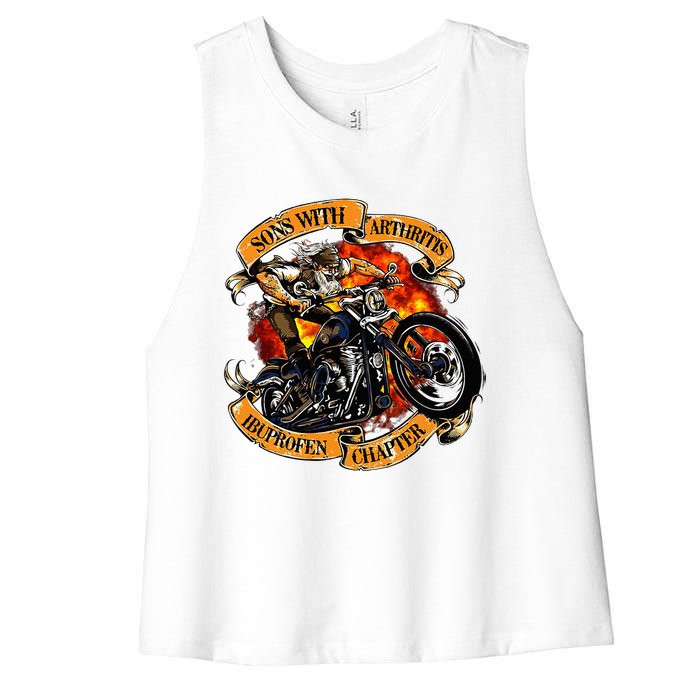 Sons With Arthritis Ibuprofen Chapter Motorcycle Women's Racerback Cropped Tank