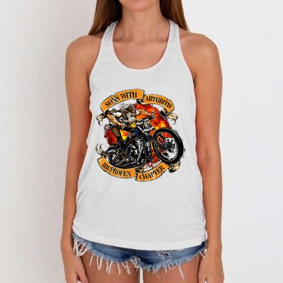 Sons With Arthritis Ibuprofen Chapter Motorcycle Women's Knotted Racerback Tank