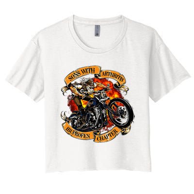 Sons With Arthritis Ibuprofen Chapter Motorcycle Women's Crop Top Tee