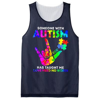 Someone With Autism Has Taught Me Love Needs No Words Mesh Reversible Basketball Jersey Tank