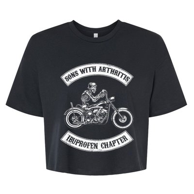 Sons With ArthritisIbuprefen Chapter Funny Biker Skull Bella+Canvas Jersey Crop Tee