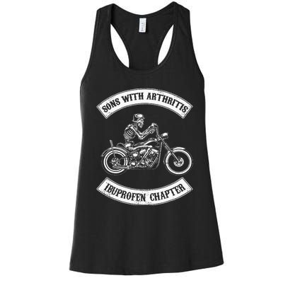 Sons With ArthritisIbuprefen Chapter Funny Biker Skull Women's Racerback Tank