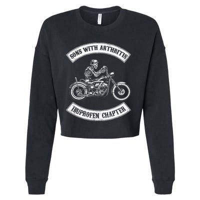 Sons With ArthritisIbuprefen Chapter Funny Biker Skull Cropped Pullover Crew