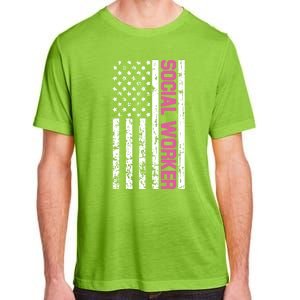 Social Worker American Flag For School Social Worker Meaningful Gift Adult ChromaSoft Performance T-Shirt