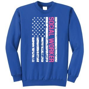 Social Worker American Flag For School Social Worker Meaningful Gift Sweatshirt