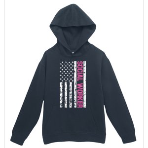 Social Worker American Flag For School Social Worker Meaningful Gift Urban Pullover Hoodie