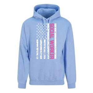 Social Worker American Flag For School Social Worker Meaningful Gift Unisex Surf Hoodie