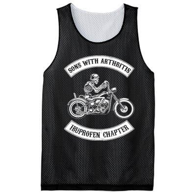 Sons With Arthritis Ibuprofen Chapter Funny Biker Skull Mesh Reversible Basketball Jersey Tank