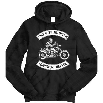 Sons With Arthritis Ibuprofen Chapter Funny Biker Skull Tie Dye Hoodie