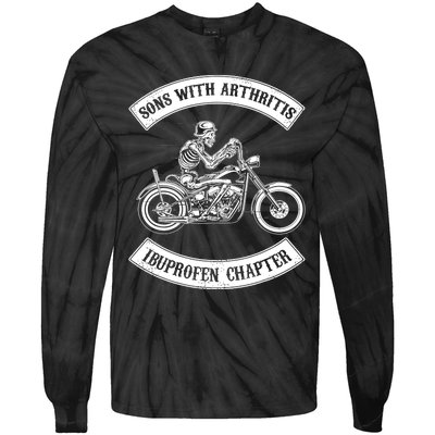 Sons With Arthritis Ibuprofen Chapter Funny Biker Skull Tie-Dye Long Sleeve Shirt