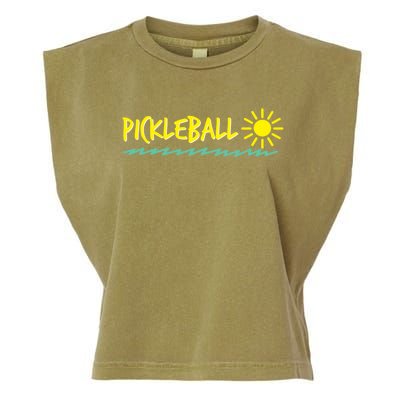 Sunshine Waves And Pickleball Gift Funny Gift Garment-Dyed Women's Muscle Tee