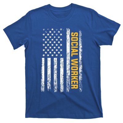 Social Worker American Flag Social Worker Gift T-Shirt