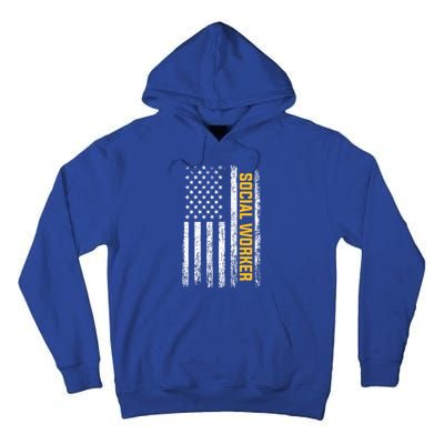 Social Worker American Flag Social Worker Gift Tall Hoodie