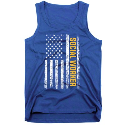 Social Worker American Flag Social Worker Gift Tank Top