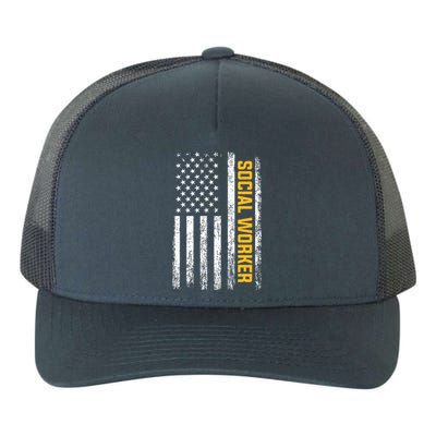 Social Worker American Flag Social Worker Gift Yupoong Adult 5-Panel Trucker Hat